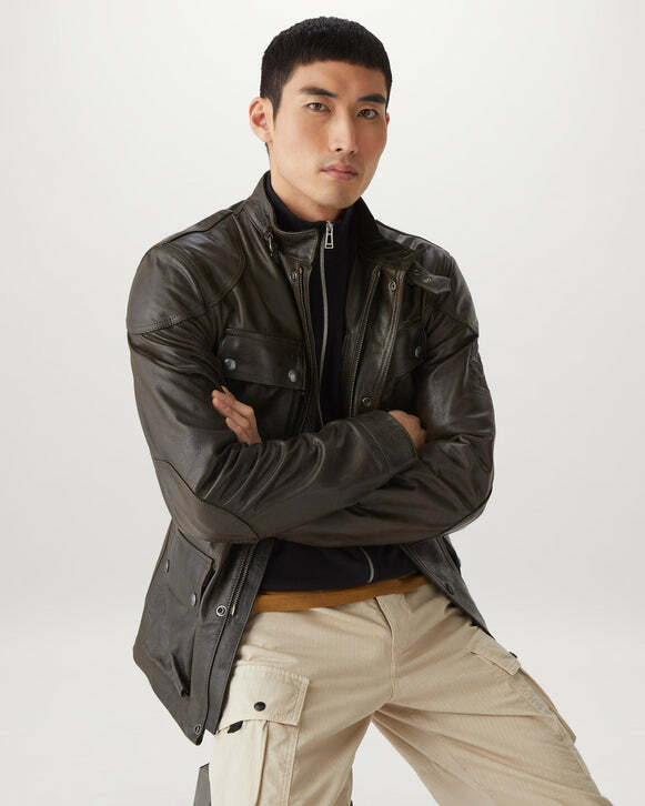 CLASSIC TROPHY TOURIST JACKET LEATHER 深咖啡色款