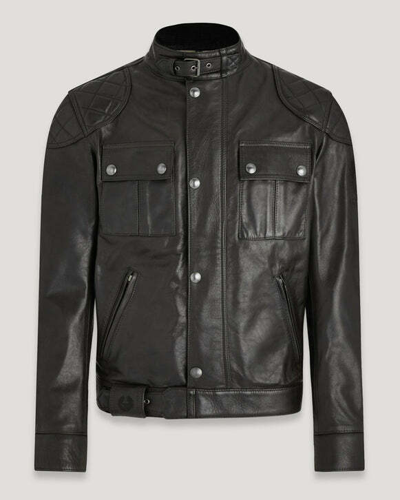 BROOKLANDS LEATHER JACKET手上蠟皮革 黑色款
