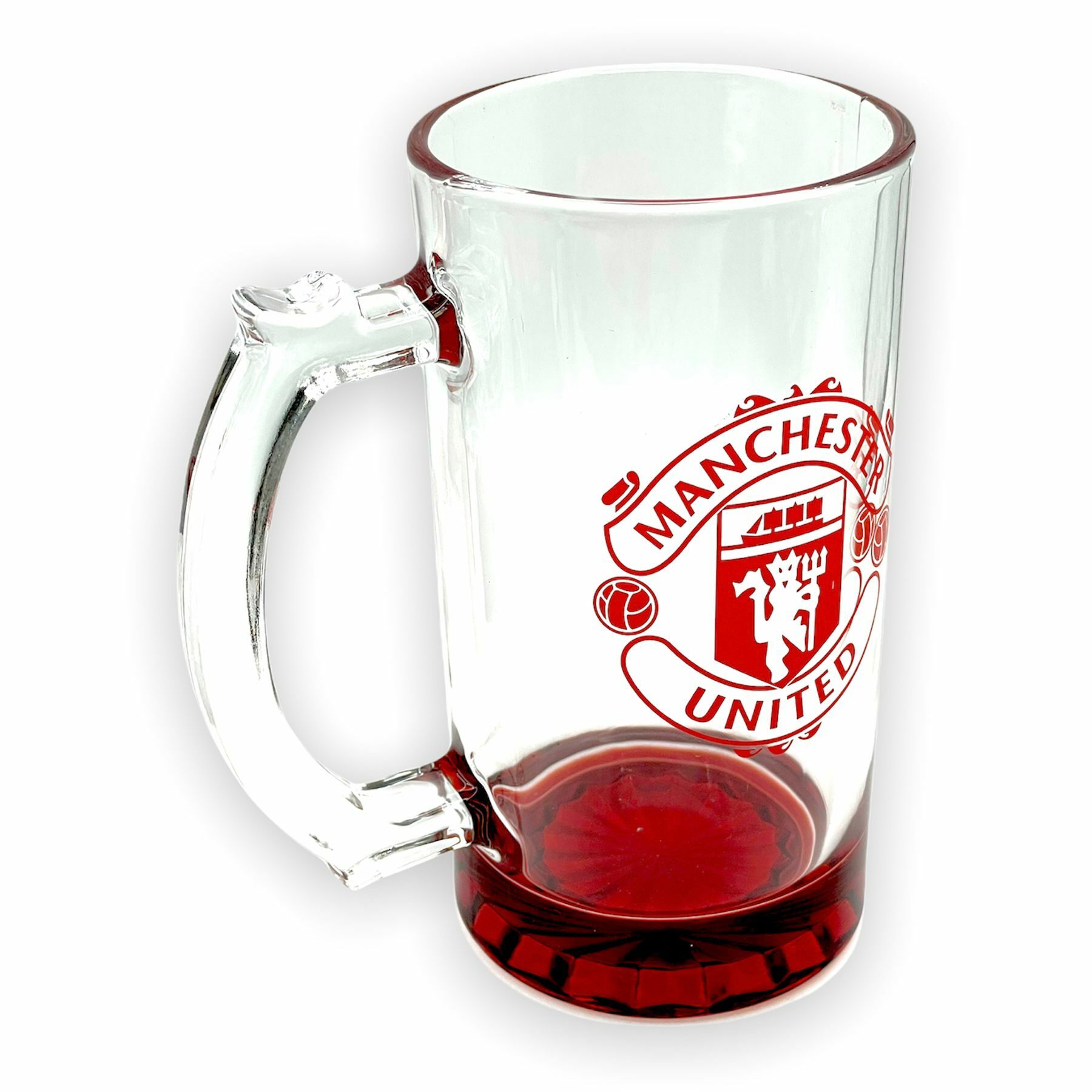 曼聯紅色會徽啤酒杯