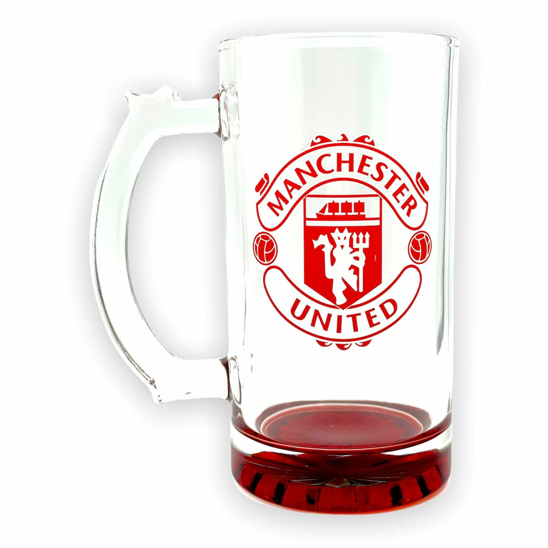 曼聯紅色會徽啤酒杯