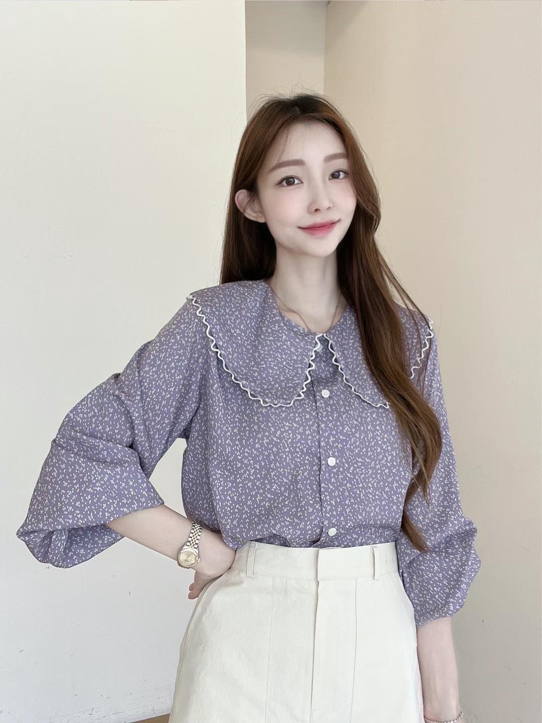 SEPT2337 碎花大領上衣