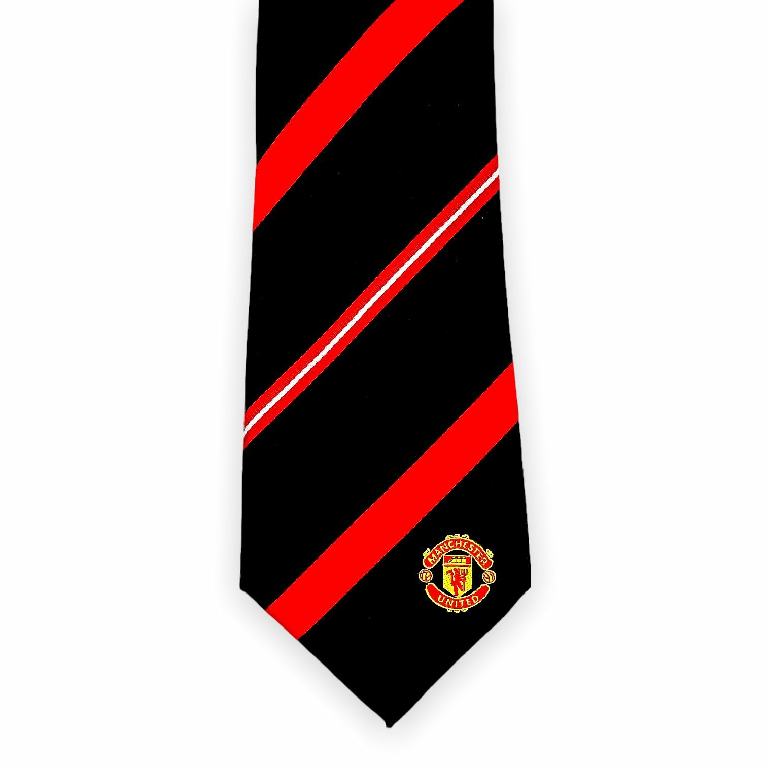 曼聯黑色紅斜紋會徽領帶
