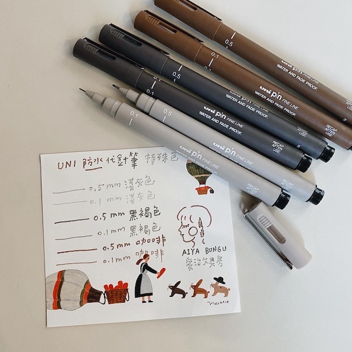 uni PIN 防水代針筆 綜合色八支組 ｜日本三菱