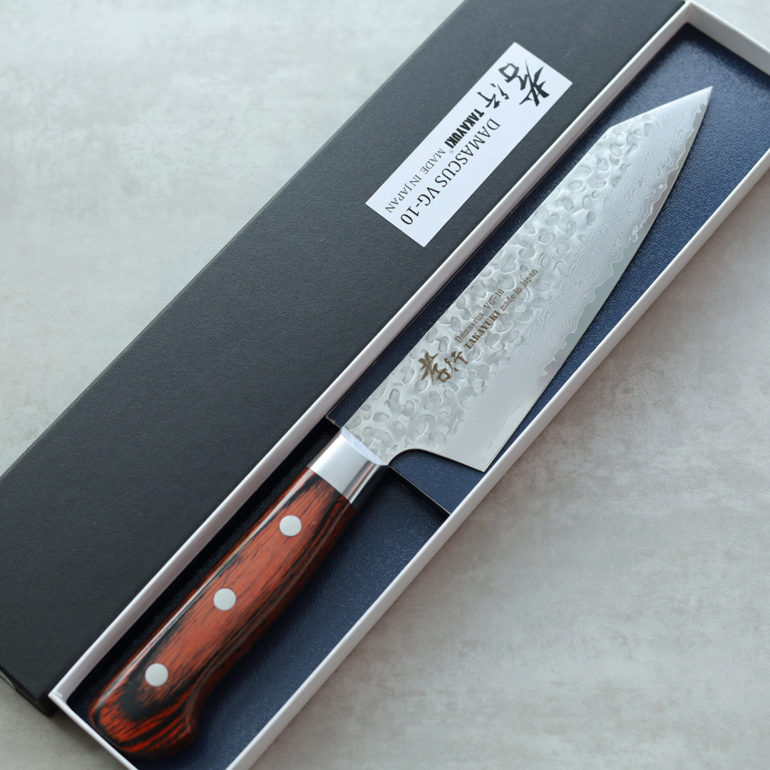 堺孝行 劍型三德 160mm VG10鋼 33層鎚目大馬士革 洋柄