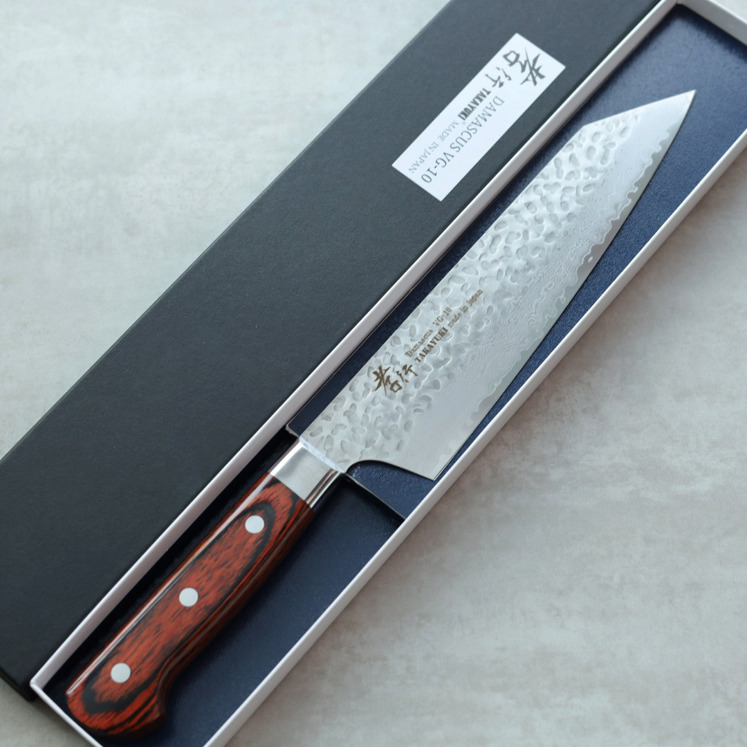 堺孝行 劍型牛刀 190mm VG10鋼 33層鎚目大馬士革 洋柄