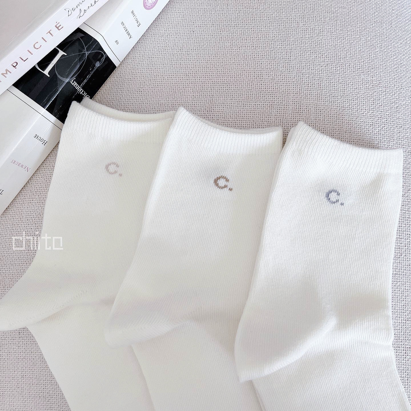 little C. socks white