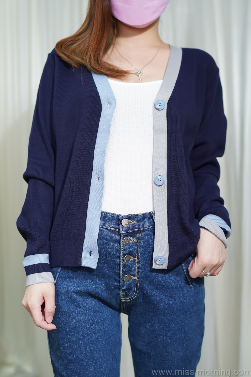 拼色邊款外套(99295)&四扣後橡筋小Boy牛褲(33429)