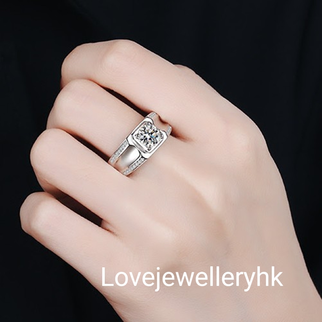 1卡男莫桑鑽戒指R1C036