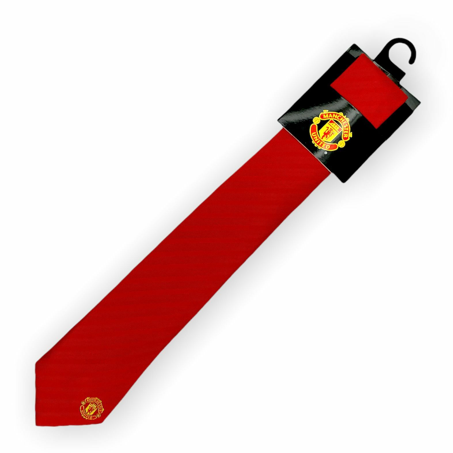 曼聯紅色暗斜紋會徽領帶