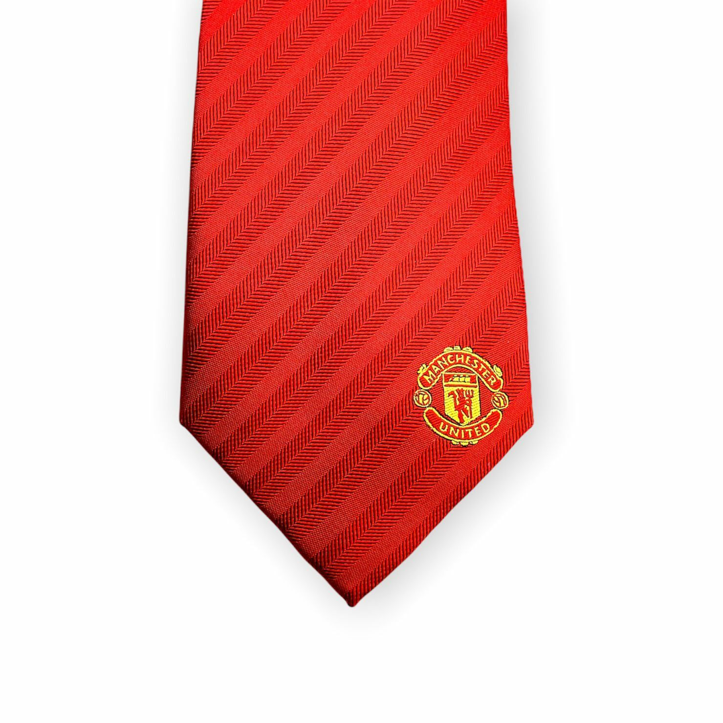 曼聯紅色暗斜紋會徽領帶
