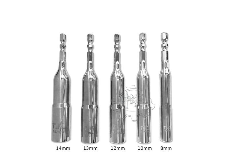 ＊中崙五金【附發票】台灣製 TK 一體成型六角深孔起子頭套筒五件組 孔深65mm 全長110mm