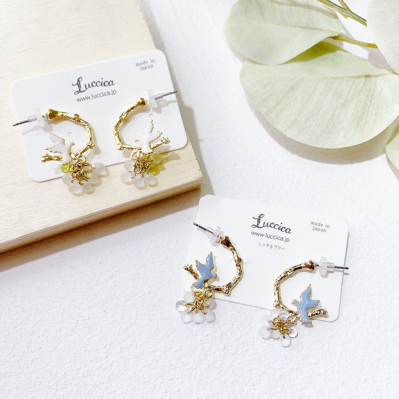 Farbe 小鳥C形耳環