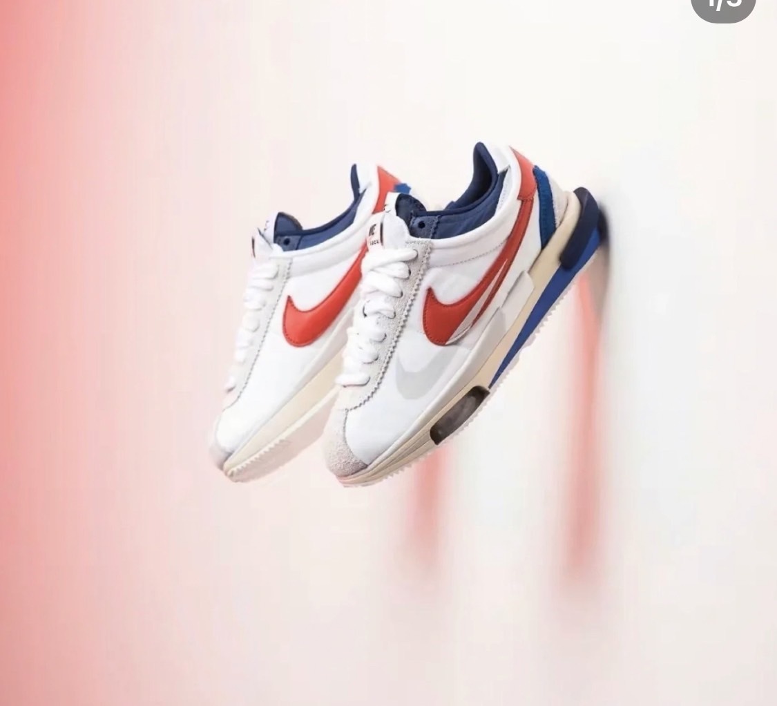 Sacai X Nike Zoom Cortez 藍紅色聯名阿甘鞋