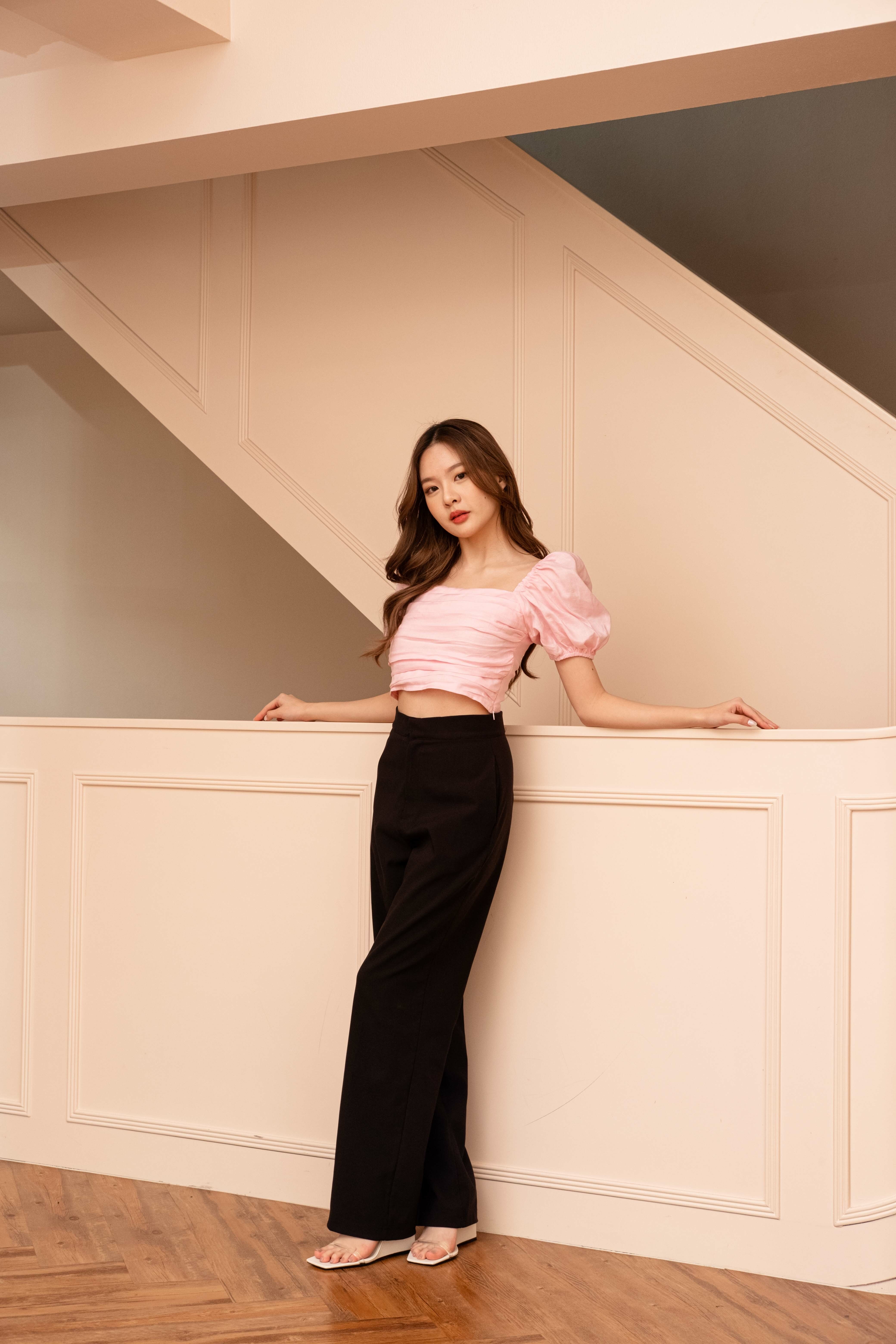 Bethany Linen Top - Pink