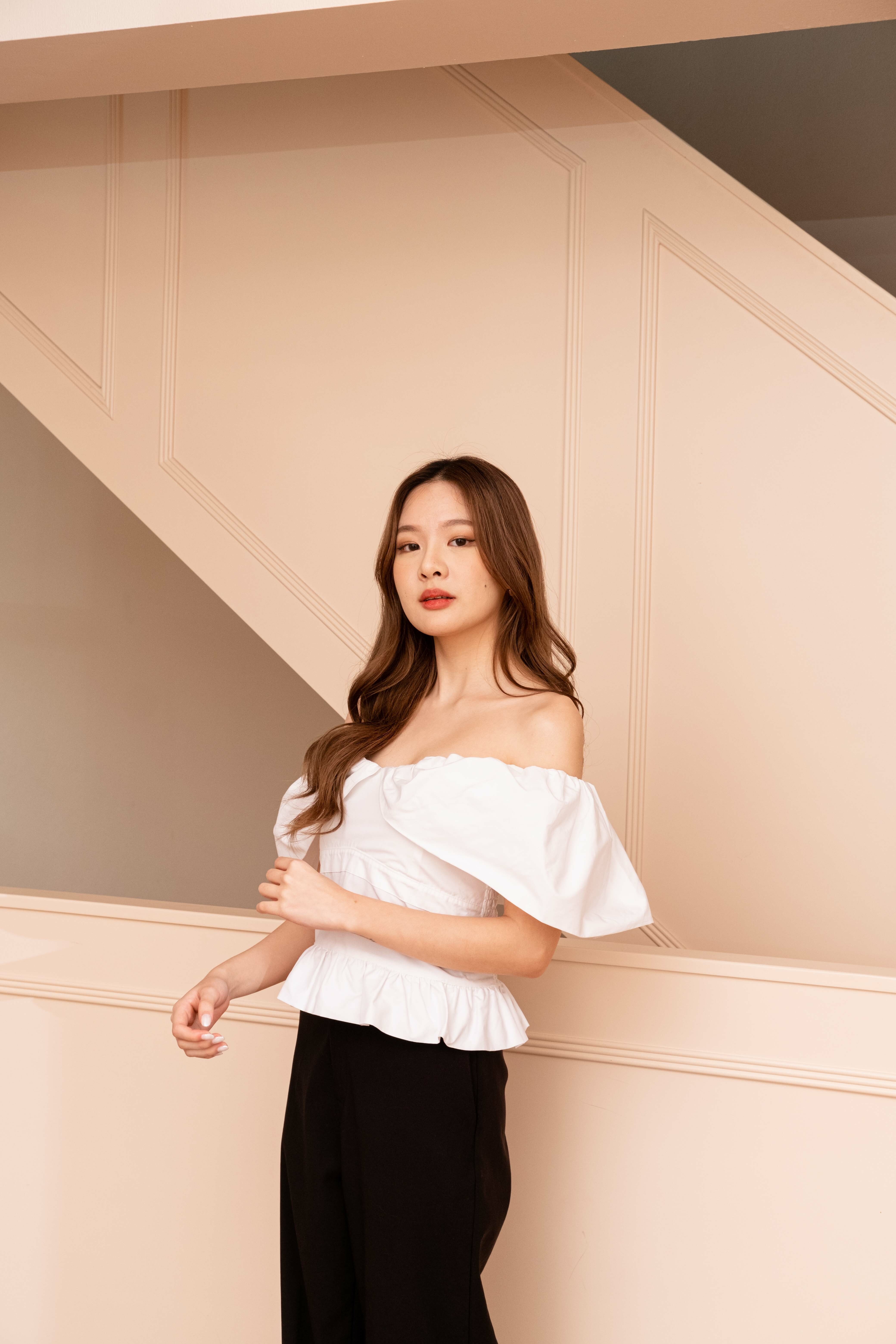 River Poplin Top - White