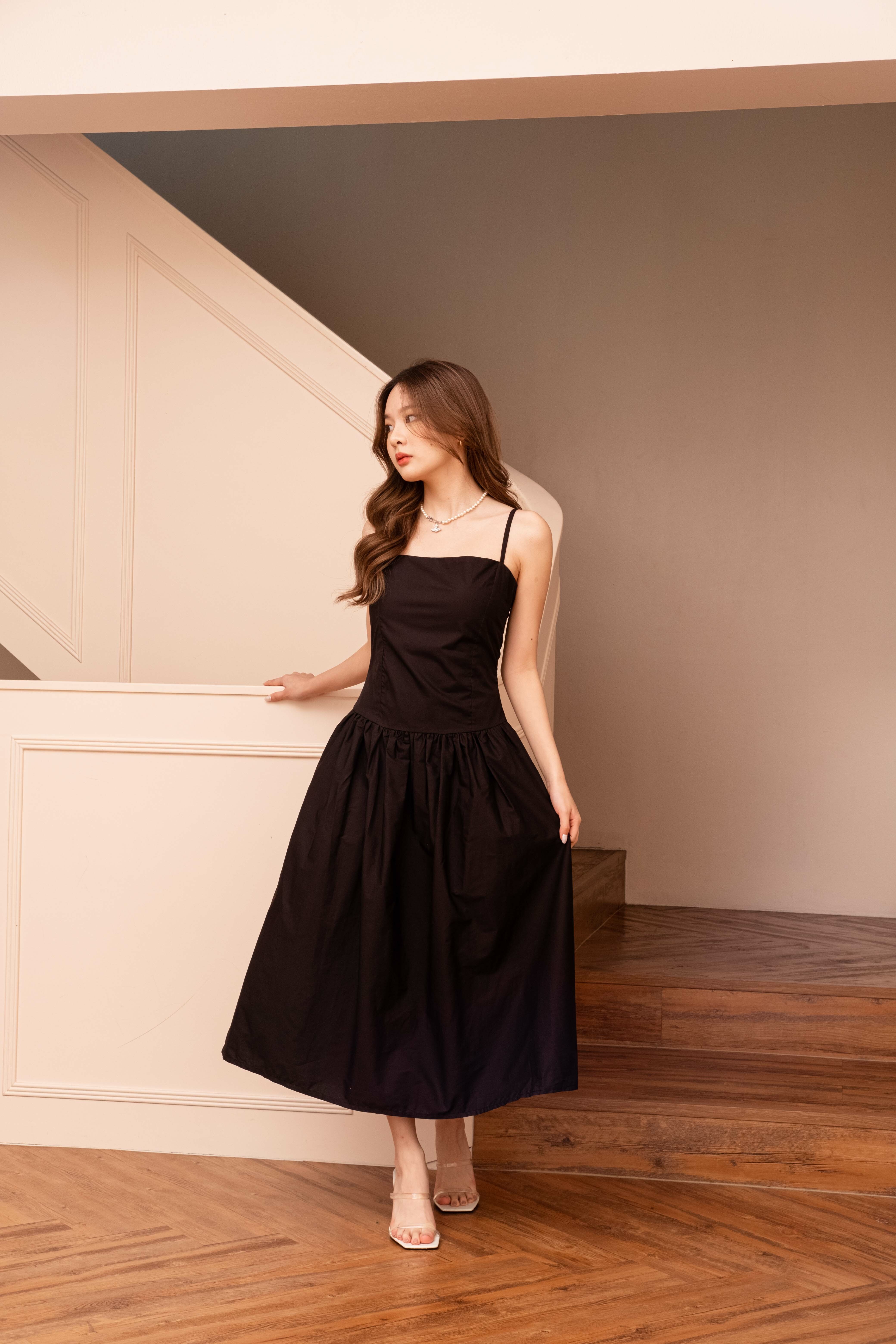 Cameron Poplin Dress - Black