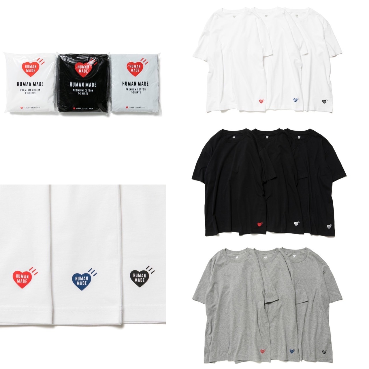 HUMAN MADE 內搭 小愛心 素T 短袖 三色