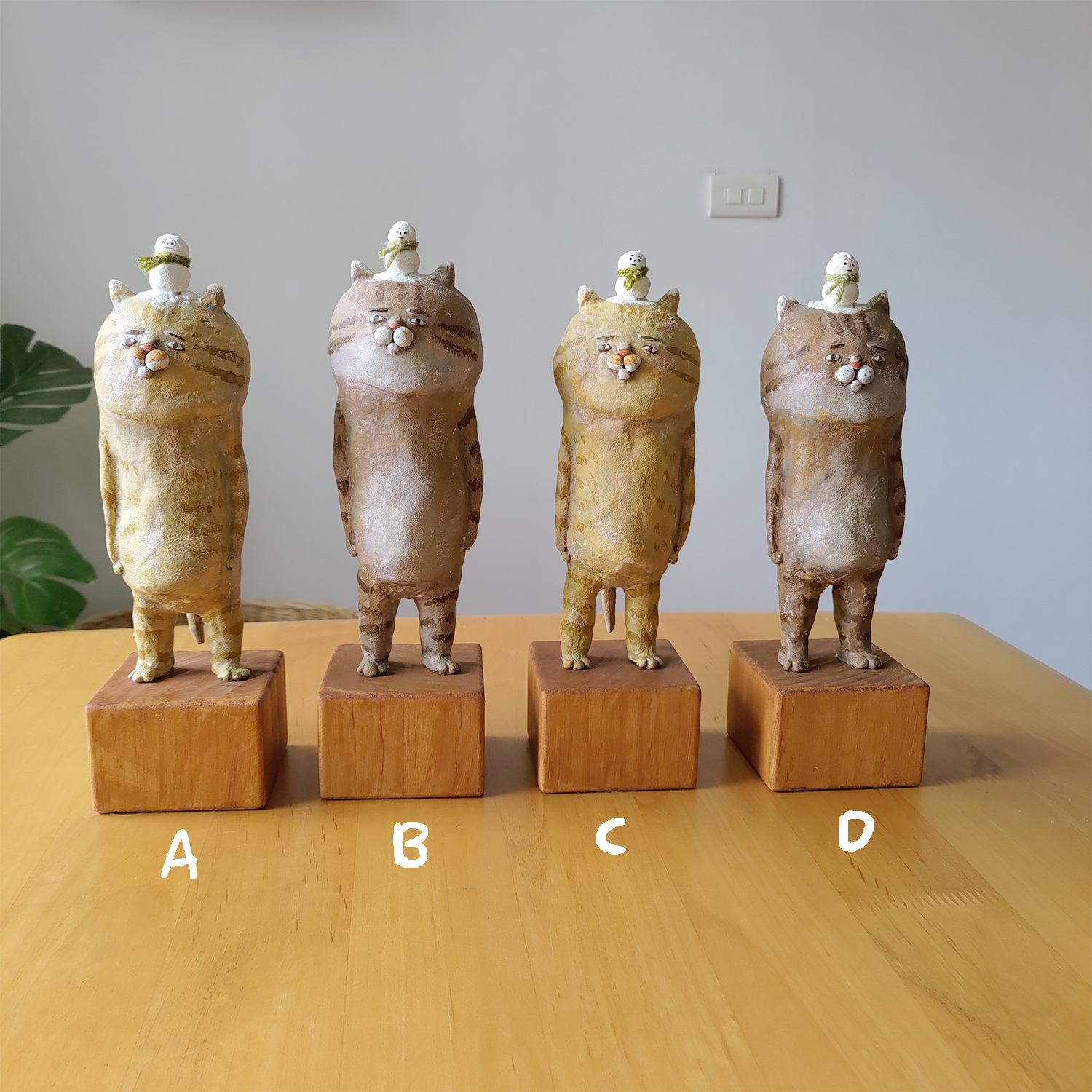 【ehcat貓室友】貓公仔雕塑-冬天雪人系列