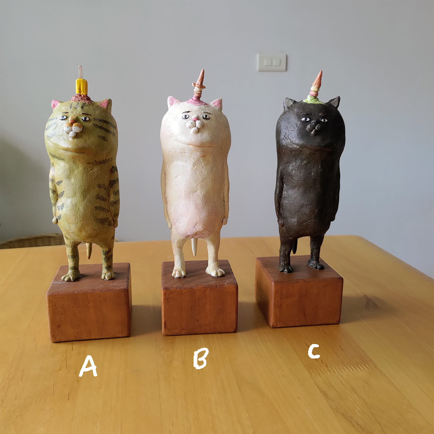 【ehcat貓室友】貓公仔雕塑-夏天冰棒系列