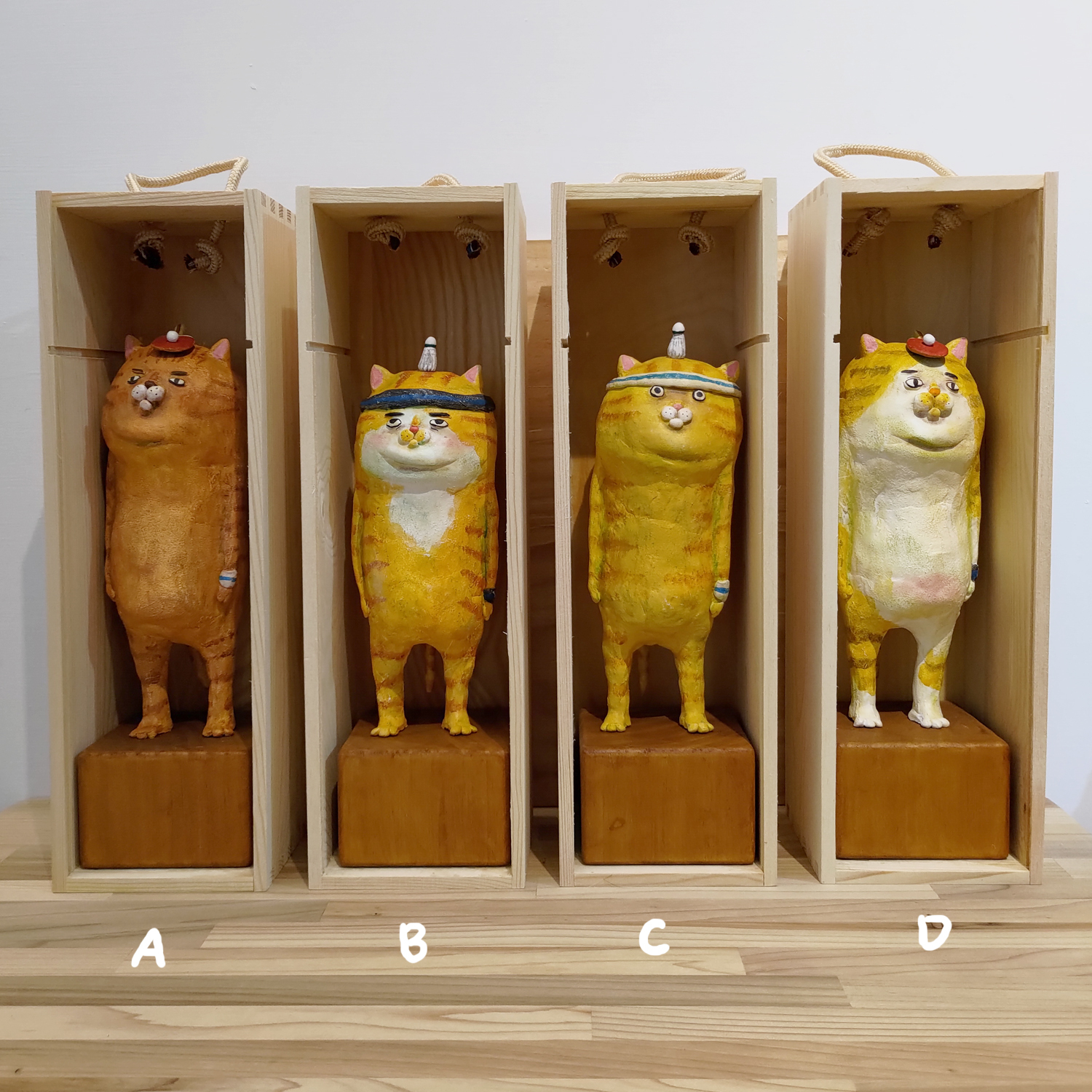 【ehcat貓室友】貓公仔雕塑-桌球羽球系列