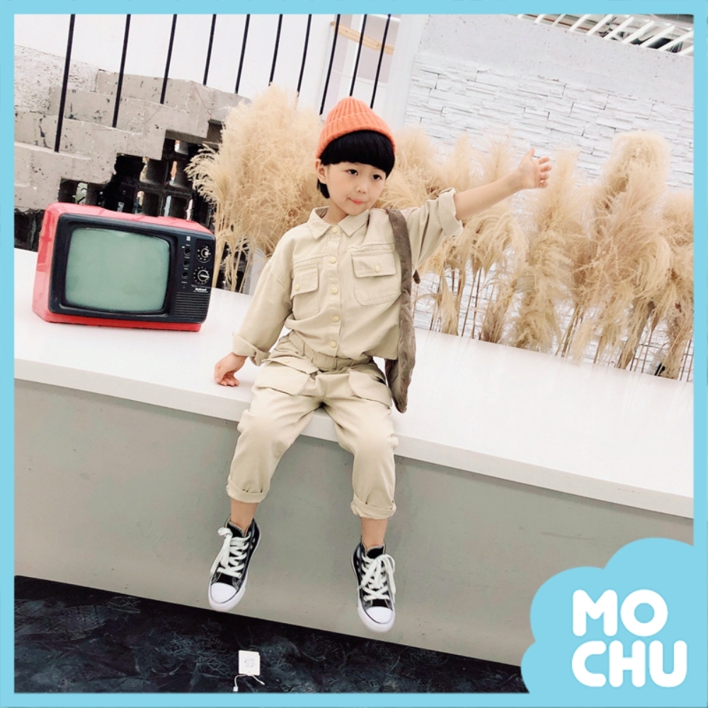 純色四口袋工裝套裝(兩色)