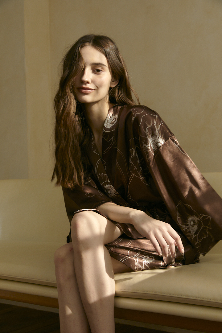 浪花聯名 愛神之詩- 罌粟花卉 婚禮晨袍【可客製化/睡袍/浴袍】－Heres to Love