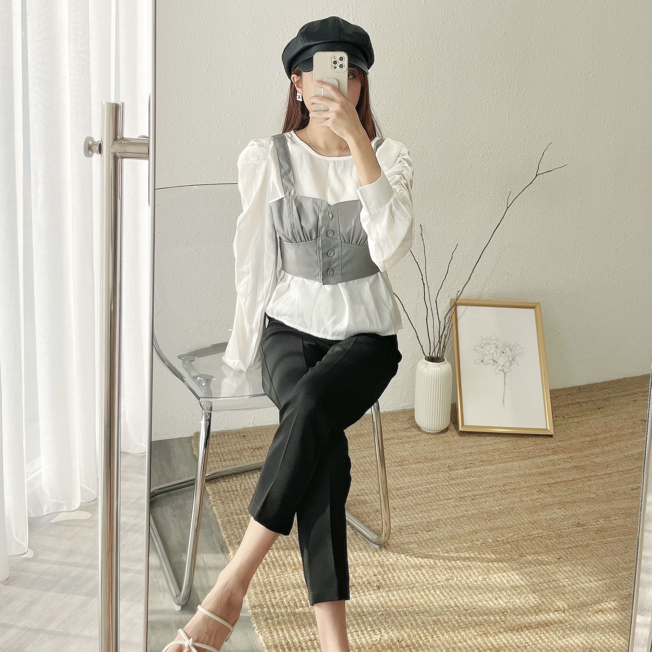 |預購|小個子修身九分黑色西裝褲(XS-2XL)