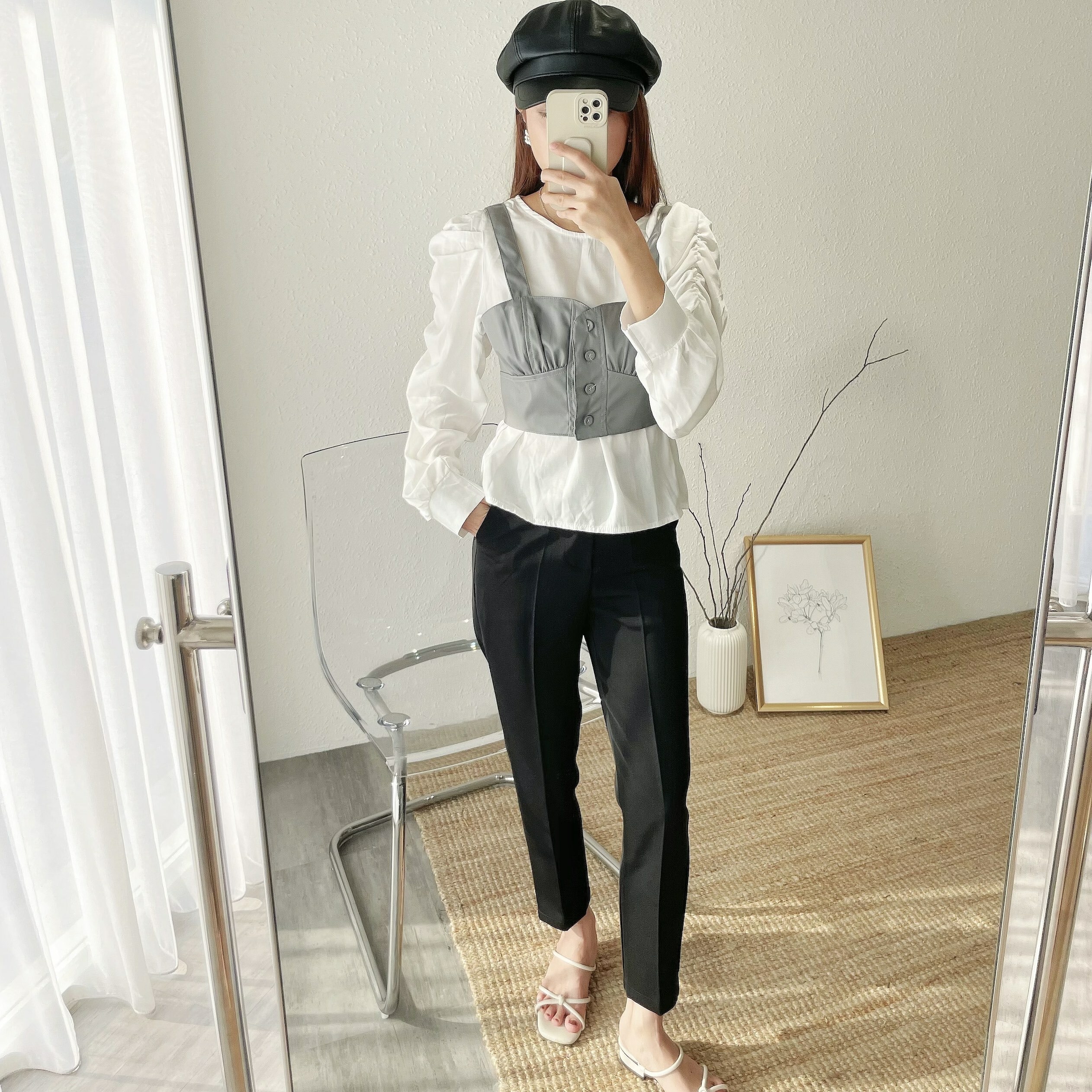 |預購|小個子修身九分黑色西裝褲(XS-2XL)