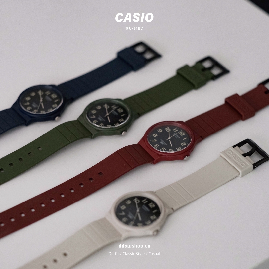Casio 手錶 卡西歐 簡約百搭 霧面 大地色系 圓形 海軍藍 橄欖綠 米白 酒紅 MQ-24UC