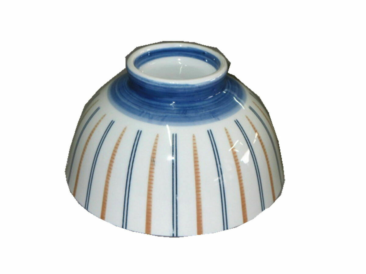 雙條紋餐碗/藍 約11.5x6.4cm