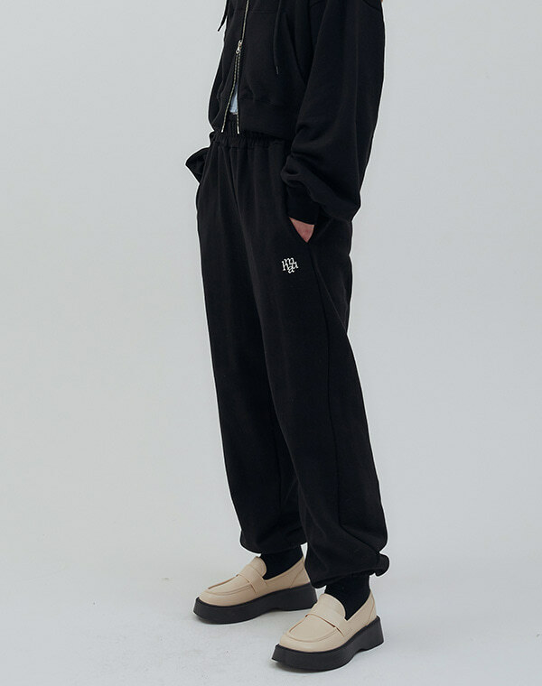 MUAH MUAH Symbol Logo Point Banding Jogger Pants