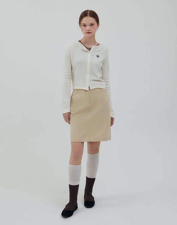 MUAH MUAH A Line Cotton Regular Skirt