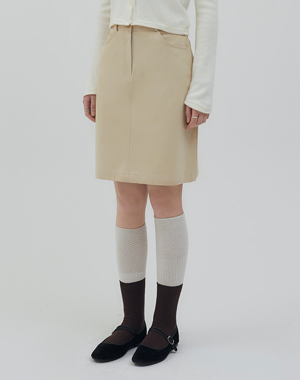 MUAH MUAH A Line Cotton Regular Skirt