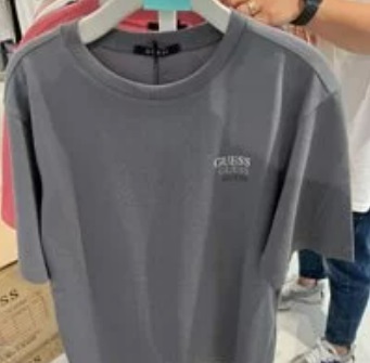 [S] GUESS UNISEX BACK PRINT SEMI-OVERFIT SHORT SLEEVE T-SHIRT,GREY, NM2K0372-GRY [FINAL SALE] (SGU141)