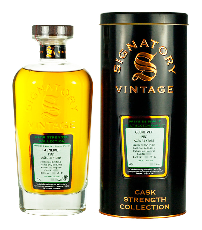 格蘭利威 34年 1981 Signatory Vintage Cask 單一純麥威士忌 700mL