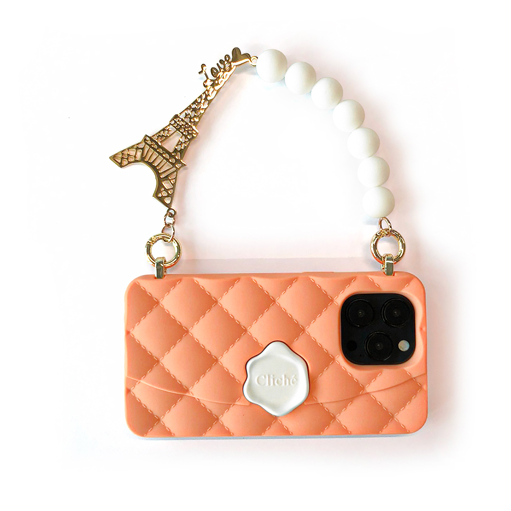 Candies iPhone 14 Pro - 經典小香風晚宴包(巴黎-橘)