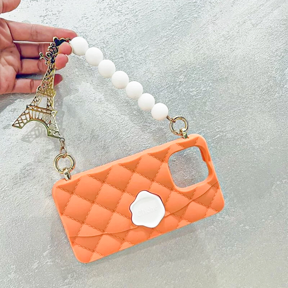 Candies iPhone 14 Pro - 經典小香風晚宴包(巴黎-橘)