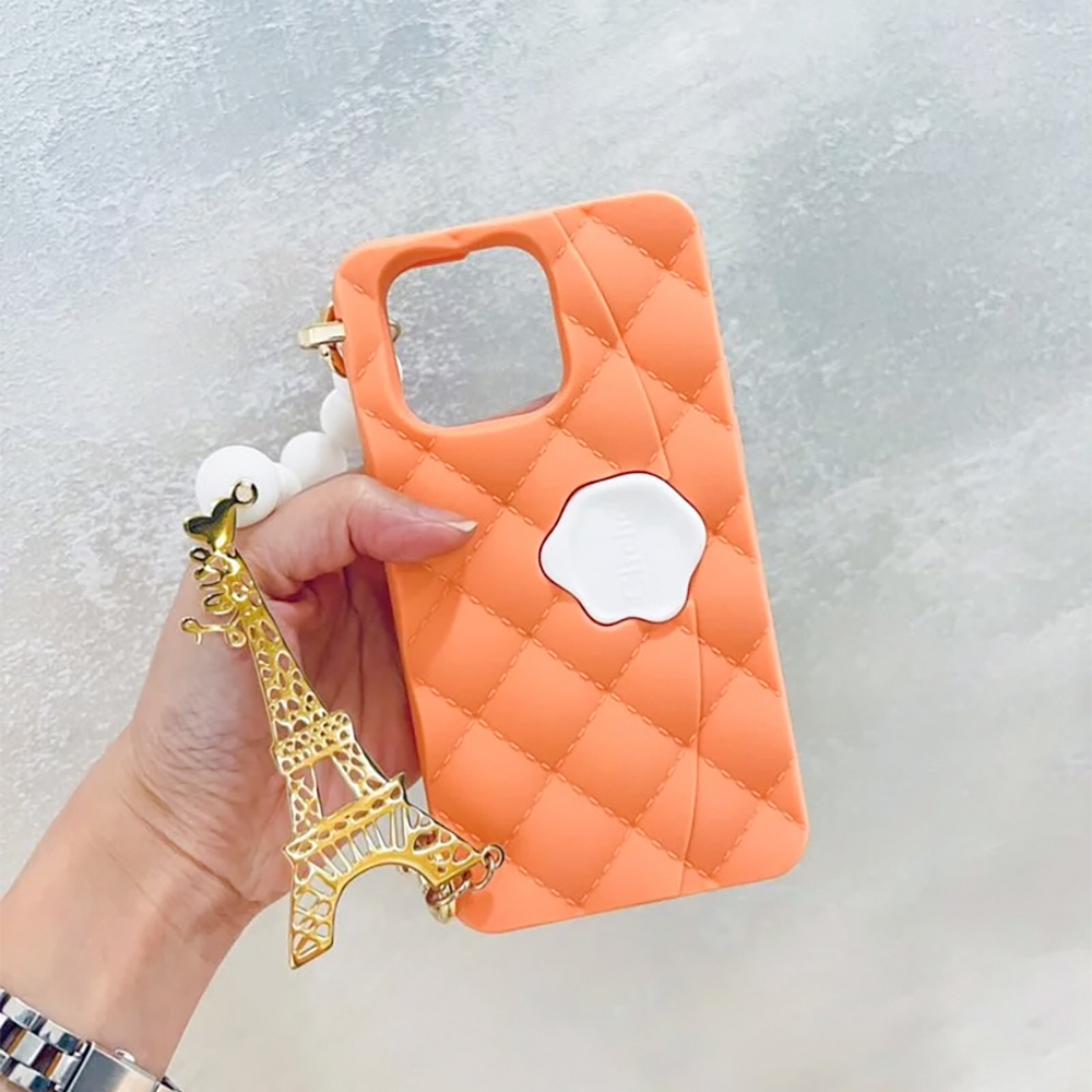 Candies iPhone 14 Pro Max - 經典小香風晚宴包(巴黎-橘)