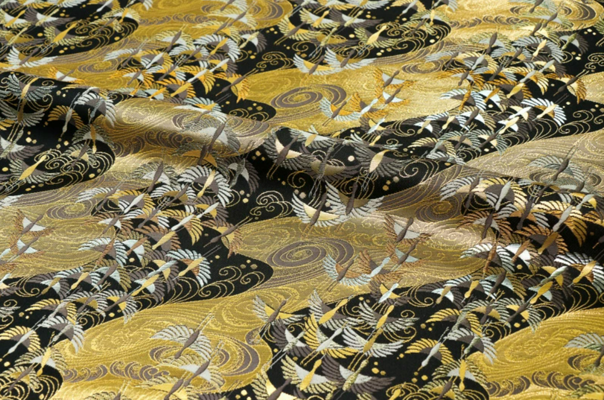 京都西陣織 刀袋 渦巻きに飛鶴文  (5本入)