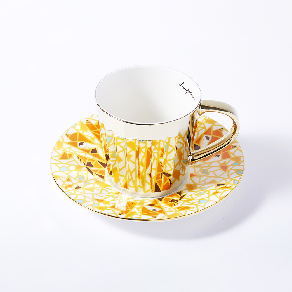 韓國 Luycho｜鏡面倒影動物圖案咖啡杯-長頸鹿(24稜面)