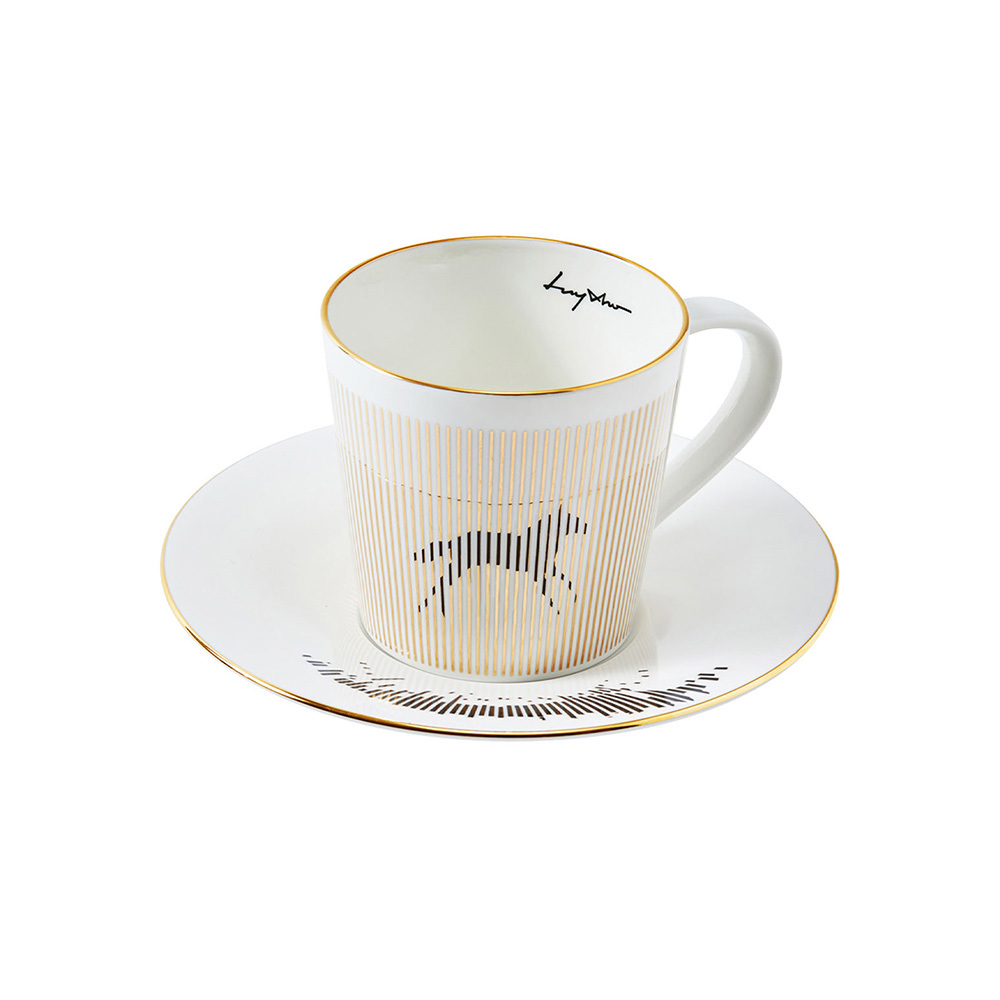 韓國 Luycho｜鏡面倒影動物圖案咖啡杯-奔跑的馬