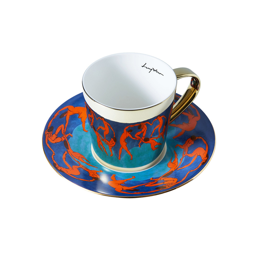 韓國 Luycho｜鏡面倒影動物圖案咖啡杯-馬蒂斯舞蹈