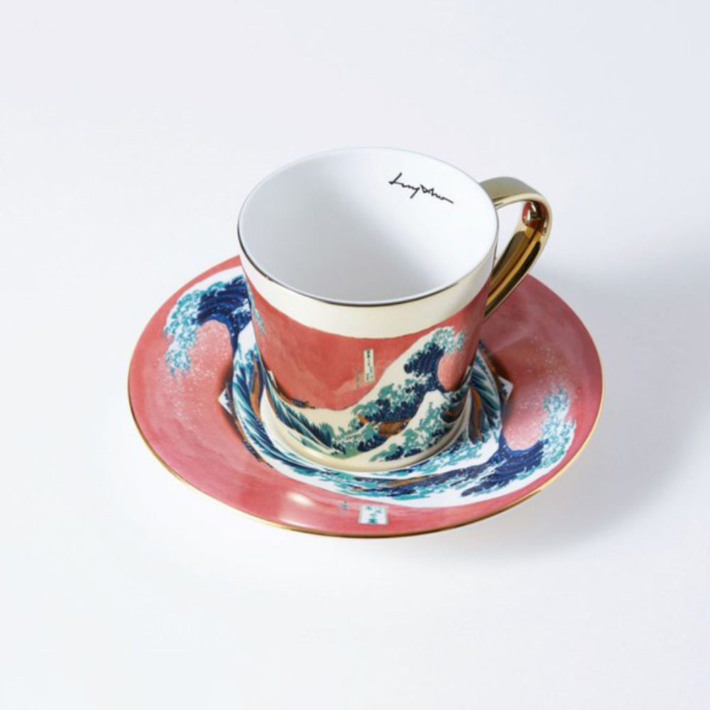 韓國 Luycho｜鏡面倒影動物圖案咖啡杯-神奈川沖浪裏 (致敬)