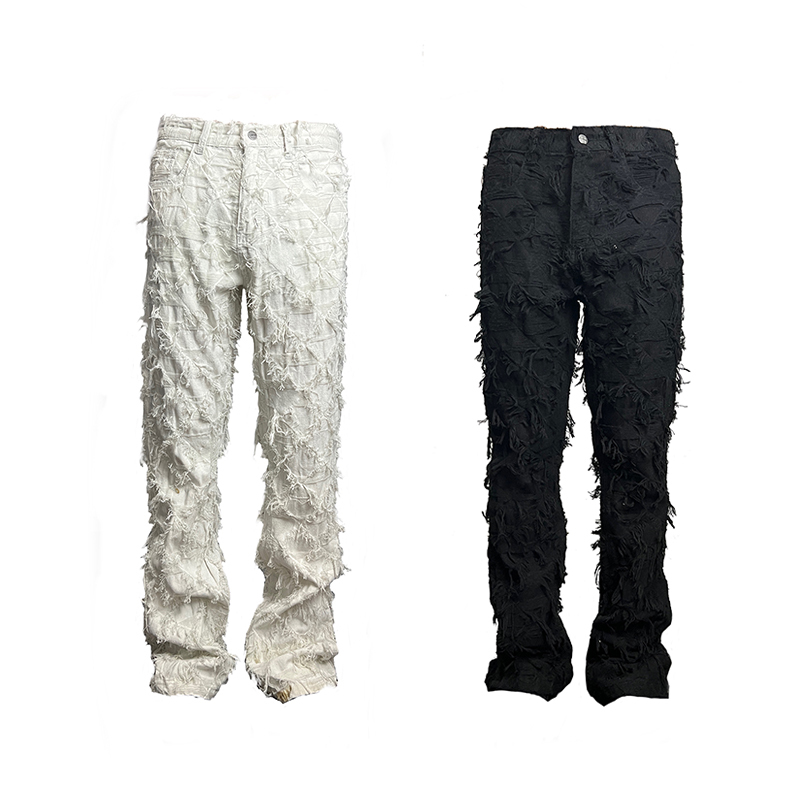 J CAESAR 22FW Mummified Denims高街流蘇牛仔褲