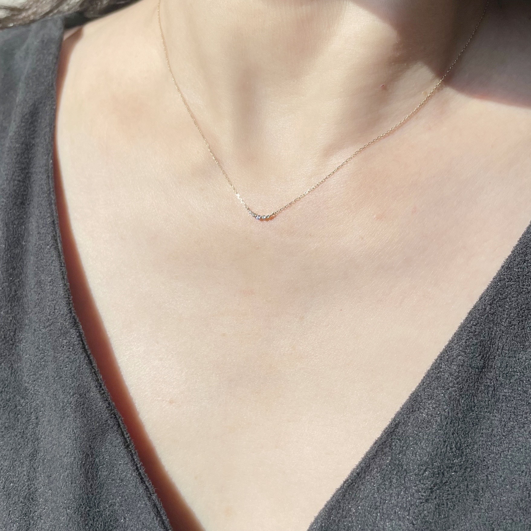 14K tiny smile真鑽項鍊