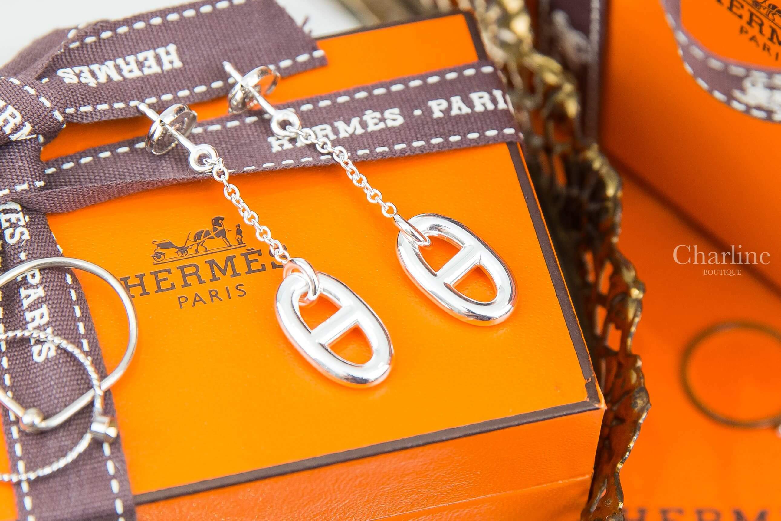 Hermès Farandole Earrings, Medium Model 銀色925 θ銀飾垂墜耳環-Charline Boutique 精品代購