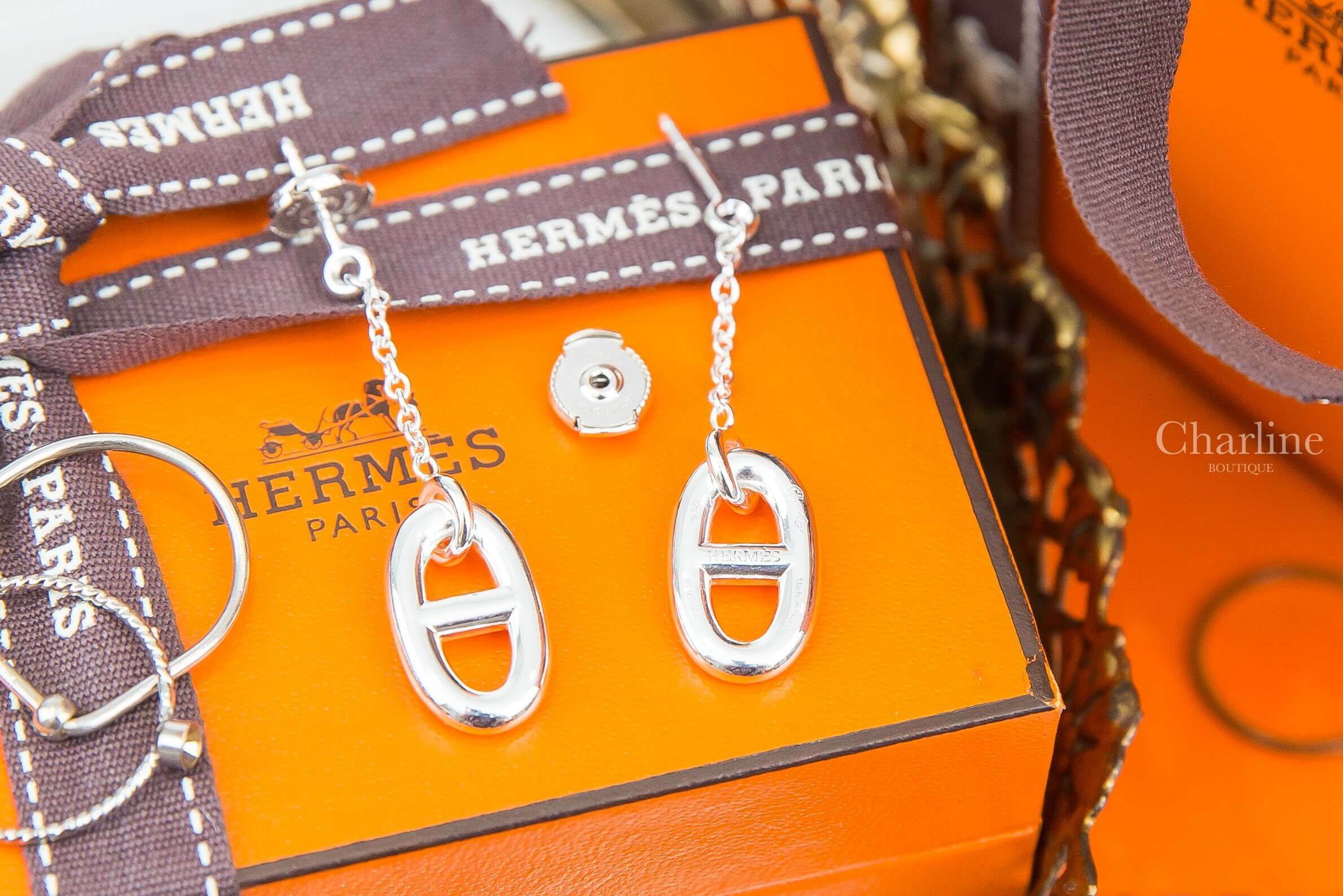 Hermès Farandole Earrings, Medium Model 銀色925 θ銀飾垂墜耳環-Charline Boutique 精品代購