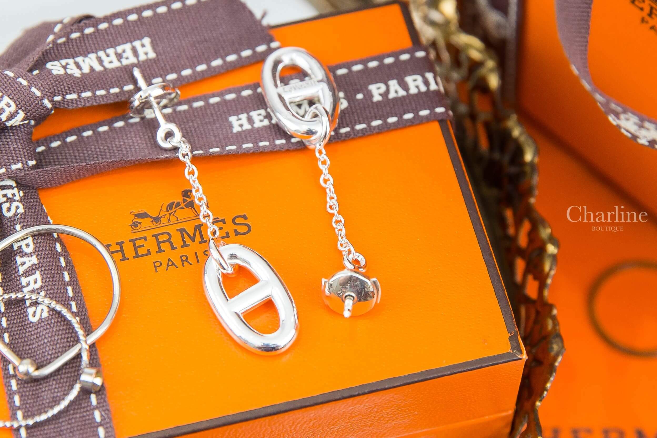 Hermès Farandole Earrings, Medium Model 銀色925 θ銀飾垂墜耳環-Charline Boutique 精品代購