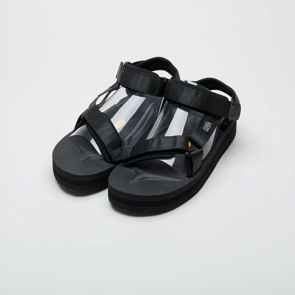 [出清商品售出無退換] SUICOKE DEPA-V2PO OG-022V22PO 黑色 厚底 涼鞋 尼龍 耐磨 魔鬼氈 VIBRAM 黃金大底【SK022V22POBK】