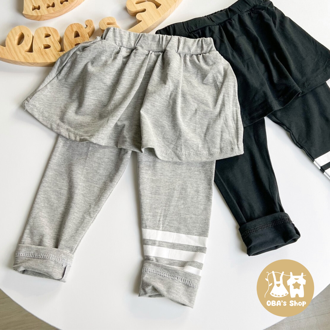 【限量】單條紋滾邊-初秋薄棉長褲/褲裙(90-150)